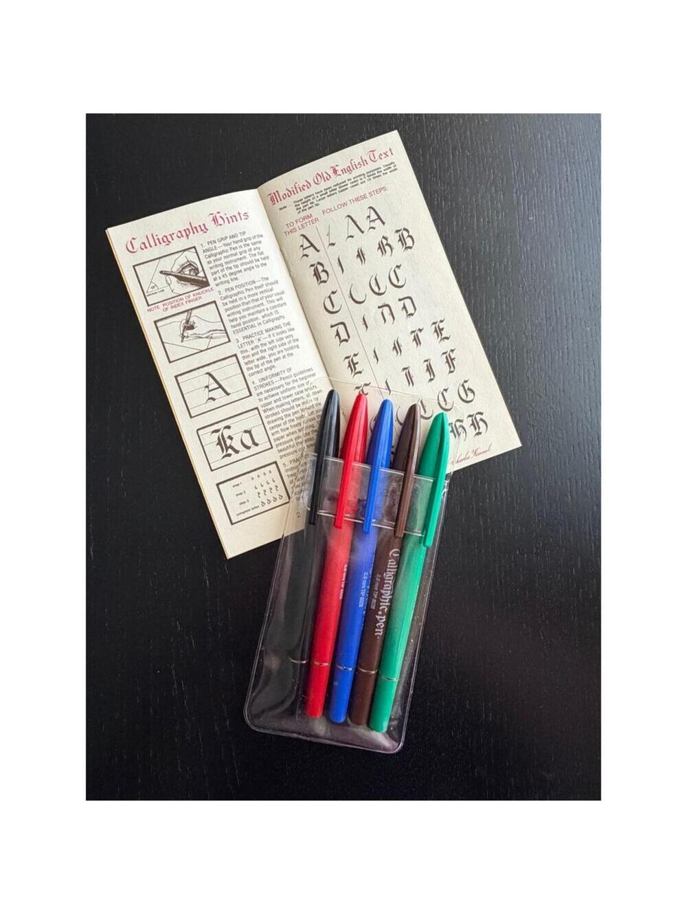 Vintage Sanford Calligraphic Pen Set with Instruction Booklet